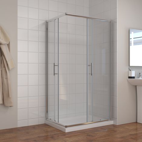 ELEGANT 760 x 800mm Sliding Shower Door and Enclosure Reversible Corner Entry Shower Cabin (1/5)