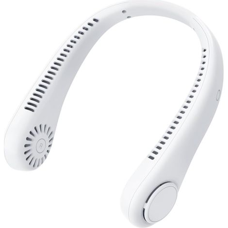 Ventilateur de cou portable sans pales avec 3 vitesses, refroidissement à 360 °, rechargeable par USB, ventilateur personnel mains libres pour homme, femme, enfant, maison, extérieur (1/5)