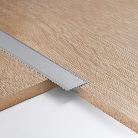 3pcs 2cm Bande de Transition en T Aluminium Barre de Seuil Métal Seuil de Porte Profil de Transition Bande de Transition Sol pour Les Espaces Entre les Carreaux,les Sols,0.9M Argent (1/5)
