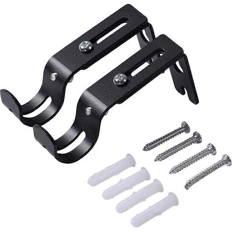 Support de tringle à rideaux réglable - Support robuste en acier inoxydable pour tringles de 2,5 cm (1 pouce), fixation murale, lot de 6 (1/5)