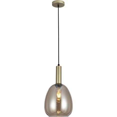 Lampada sospesa moderna oro vetro ovale E27 Italux