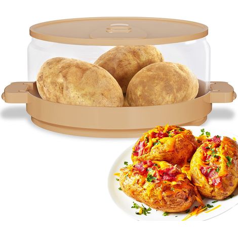 1 Cuiseur à pommes de terre pour micro-ondes, ABS, 22,1 x 21,5 x 10,5 cm, jaune, cuisson vapeur rapide