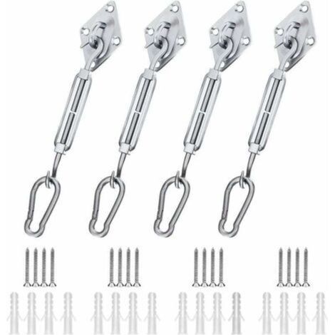 44-piece Shade Sail Mounting Kit, Garden Sail Fixing Kit for 304 Stainless Steel Shade Sail for Square, Rectangle, and Triangle Sails (1/5)