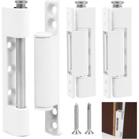 3pcs White Door Hinges 95mm Door Hinges with 30 Screws Zinc Alloy Window Hinges Window Hinge for Interior Exterior Windows Doors (1/5)