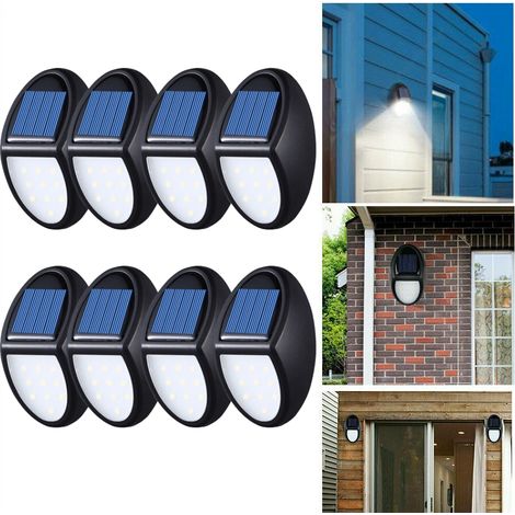 8Pack 10LED lumière solaire extérieure étanche applique murale capteur de mouvement LED appliques étanches pour cour jardin (1/5)