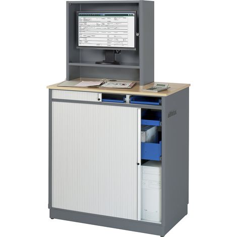 RAU, Poste informatique, h x l x p 1810 x 1030 x 660 mm, avec (1/3)
