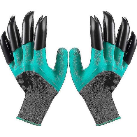 Gants de jardinage pour creuser, trempage, protection du travail, pattes, jardinage, plantation, légumes, fleurs vertes (1/5)