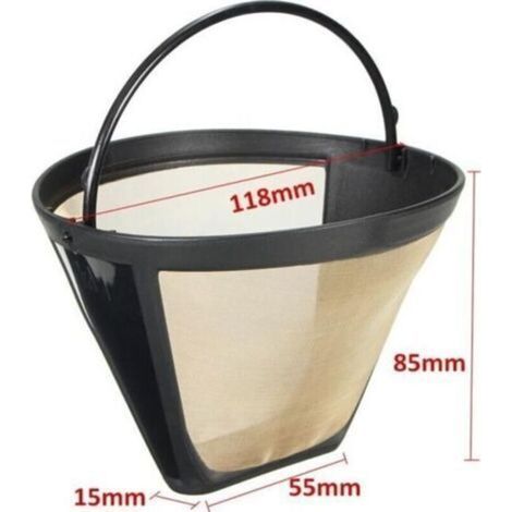 Filtro permanente riutilizzabile per caffè/tè, per macchine da caffè, 10-12 tazze (1/4)