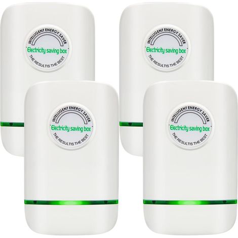 Paquete de 4 dispositivos de ahorro de energía, enchufe europeo, carcasa de ABS, protección contra sobretensiones, para el hogar y la empresa. (1/5)