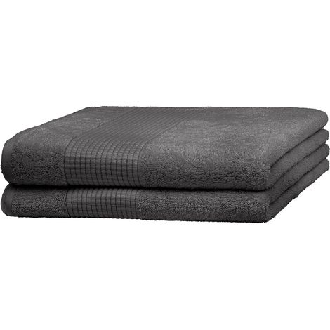 Set de Serviettes  Absorbant, Doux et Non Pelucheux  éponge de Luxe  100% Coton  590 GSM (2X Serviettes de Douche (70x140cm)) (1/5)