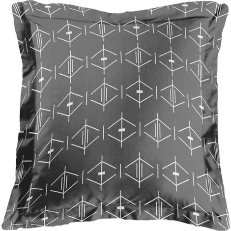 Taie d'Oreiller en Coton "Aristide" 63x63cm Anthracite (1/4)