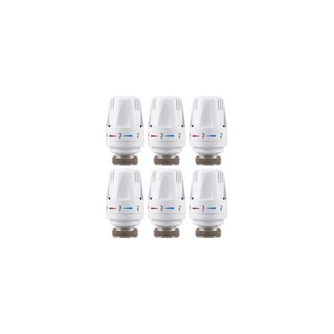 Set mit 6 Thermostat-Heizkörperventilköpfen M30 x 1,5, Thermostat-Heizkörperventile, Ersatz-Thermostat-Heizkörperventilköpfe für Zuhause und Büro (1/4)