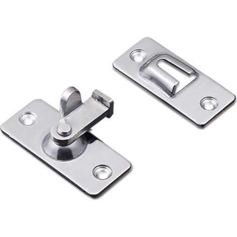 Loquet de serrure de porte à 90 degrés, loquet de verrouillage à angle de sécurité en acier inoxydable pour porte coulissante/poussoir (1/4)