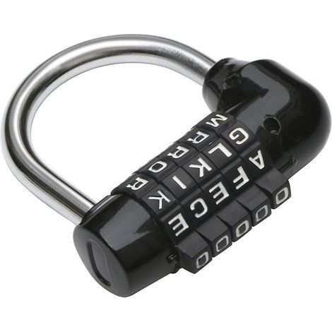 Lettres de Combinaison Cadenas avec 5 Lettres noir – serrures à combinaison – Cadenas de vélo Sac à dos ordinateur Portable -Parfait pour Échapper à la Chambre (1/4)