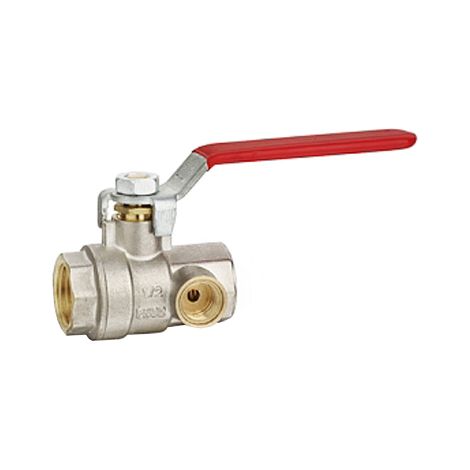 Vanne laiton Plate purge ACS passage intégral PN25 femelle-femelle 15-21 rouge (1/6)