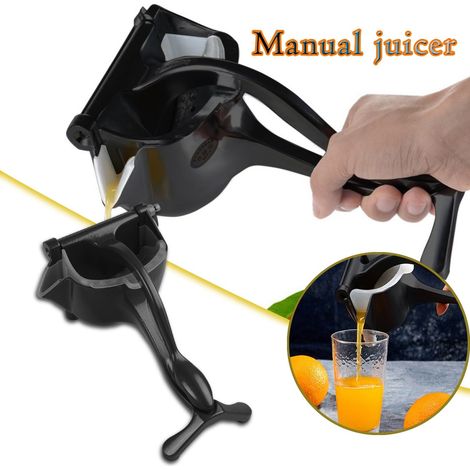 Presse-agrumes manuel multifonction pour la maison (oranges, citrons, fruits), petit format, noir. (1/5)