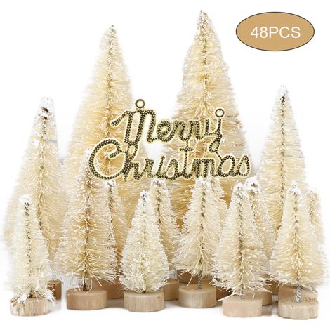 Sisal-Weihnachtsbaum, klein, mit Holzsockel, für die Fensterdekoration zu Hause (1/5)