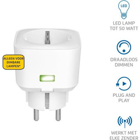 KlikAanKlikUit ACC-250-LD NL Compacte Stopcontactdimmer Blanc (1/5)