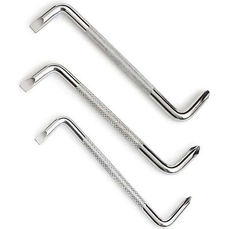Lot de 3 tournevis décalés avec tournevis à tête plate et magnétique, de type Z avec tournevis cruciforme (1/4)