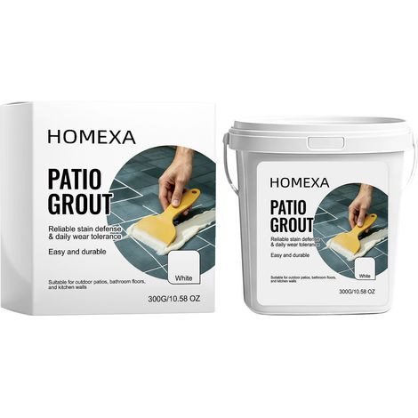 Joint de jardin HOMEXA (blanc) Mastic de jointoiement multi-usages pour carrelage 300 g (1/5)