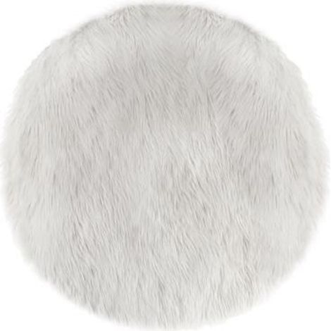 Tapis de Salon Fourrure Cercle 90cm Blanc (1/3)