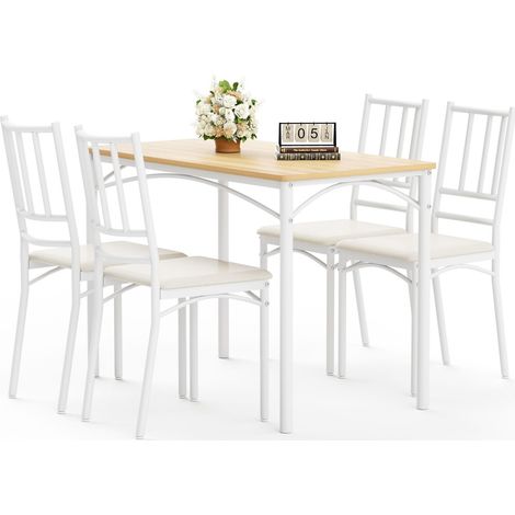 Lot de 4 table à mangers, naturel, pour cuisine et salle à manger, salon et salle de fête, style industriel pour cuisine