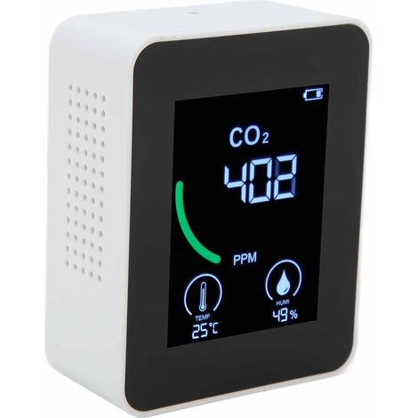 ZN-2CO1TB 3-in-1 Smart Tragbarer CO₂-Detektor, Bluetooth-Luftqualitätsmonitor mit Datenspeicherung, hohe Genauigkeit, Weiß (1/5)