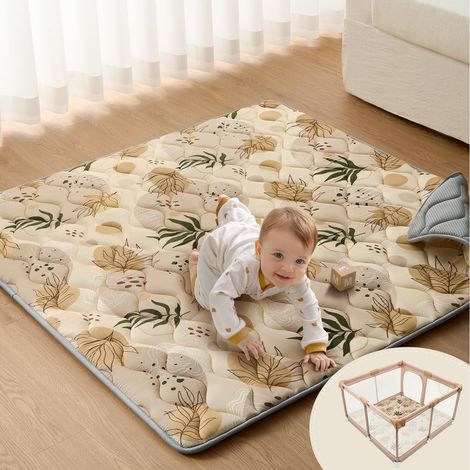 Tapis Eveil Bébé Pliable 127 x 127 cm Tapis D éveil Enfant Tapis D Éveil Bébé Évolutif Tapis Jeux Bébé Rembourrage Épais Lavable (1/4)
