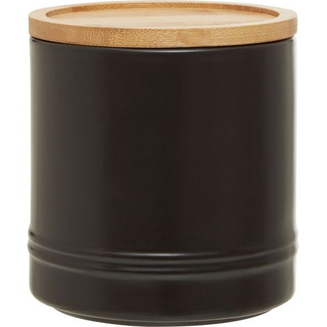 Premier Housewares Black  Canister Storage Containers For Kitchen Plain Items Tea Sugar Canister And More Storage Jars 11 x 11 x 11 (1/5)