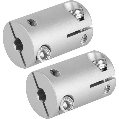 2 raccords d'arbre en alliage d'aluminium, trou en D de 6 mm vers trou hexagonal de 5 mm, accouplement d'arbre flexible pour le raccordement de pièces