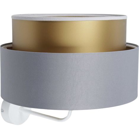 Applique murale design satin gris doré effet lumineux élégant - Gris satin avec intérieur doré (1/5)