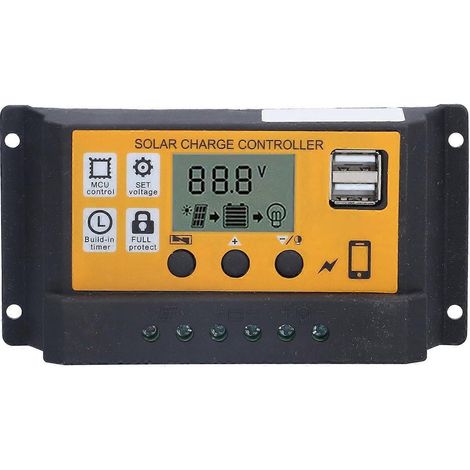 Intelligenter Laderegler für Photovoltaik-Solarmodule mit LCD-Display, 12 V, 24 V, 20 A