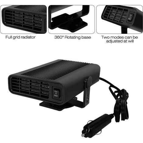 Tragbarer Auto-Heizlüfter, 12 V, 150 W, 360° drehbar, 2-in-1, Weiß (1/3)