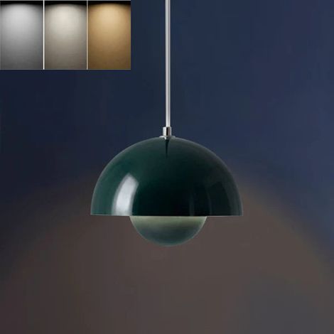 Lustre nordique, hauteur réglable, plafonnier décoratif d'intérieur, trois températures de couleur, pour la chambre,la salle à manger et le salon,vert (1/5)