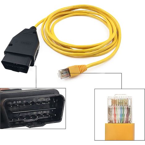 Cavo Ethernet OBD OBDii Rj45 ENET OBDII per codifica interfaccia 2m compatibile con serie G F (sottile) (1/4)