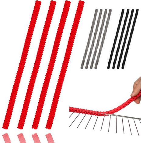 Protezioni per griglie da forno - Materiale in silicone resistente al calore - Previene scottature e danni - Accessorio da cucina lungo 35 cm (rosso)