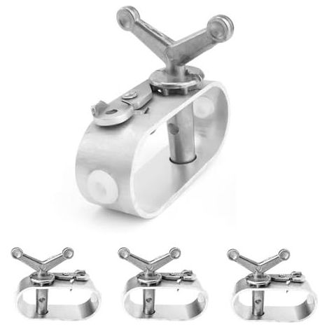 4-teiliger Wäscheleinenspanner für den Außenbereich, Seil aus Aluminiumlegierung, einfach zu bedienender Haken (nicht im Lieferumfang enthalten), für Poolabdeckungen, Markisen und Poolplanen - (1/5)