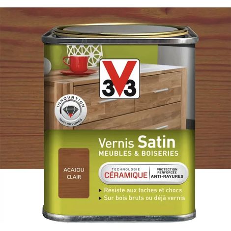 Vernis V33 Meubles et Boiseries Satin Acajou clair 0,25 L (1/2)