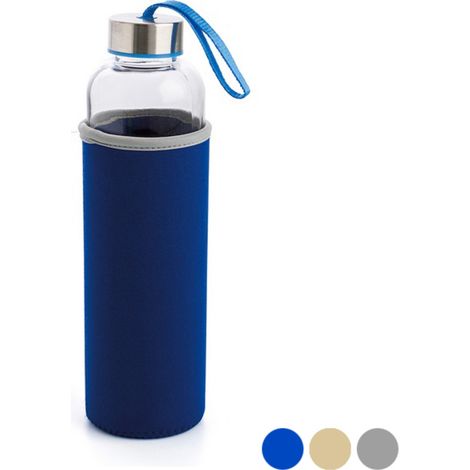 BOTELLA VIDRIO FUNDA TERMICA AZUL 0,6 L (1/5)