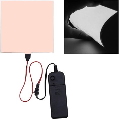 Panneau lumineux électroluminescent, rétroéclairage EL à découper pour décoration de vacances, cosplay, panneaux d'avertissement, lumière blanche (10 cm x 10 cm) (1/5)