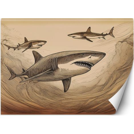 Fototapete Haie Tiere Vintage 150x105 cm (1/5)