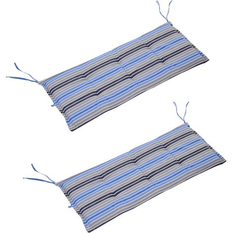 Polyester Set Of 2 Swing Chair Cushion Blue Stripes