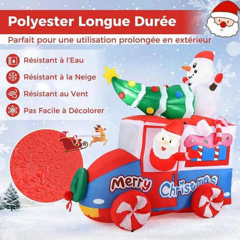 177cm Inflatable Decoration Christmas LED Santa Claus in Car Christmas Decoration with Snowman (1/5)