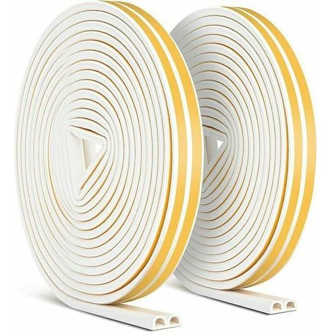 Ulisem 2er-Packung 20 m Dichtungsbänder, Miciler selbstklebende Antikollisions-Türdichtung, DProfi Tür- und Fensterdichtung für Wetterschutz/Schalldämmung 9 mm x 6 mm (1/5)