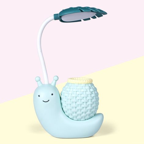 Lampe de bureau LED charge USB lecture pour enfants protection des yeux veilleuse dessin animé escargot bleu