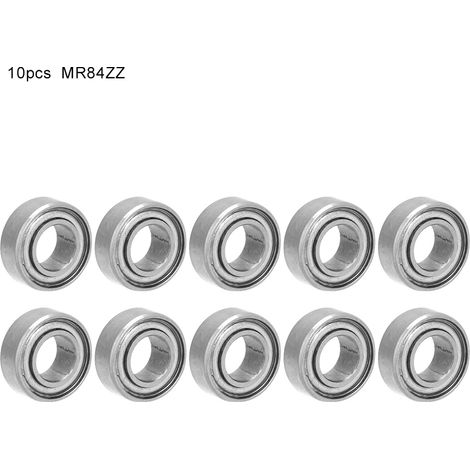 10 roulements à billes, étanches double face, gorge profonde, acier à roulement, MR84ZZ (4x8x3 mm), usage général (1/5)