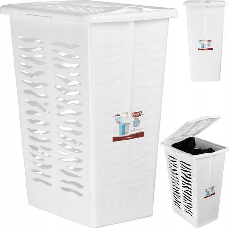 Cesto portabiancheria autoportante BranQ 30L bianco