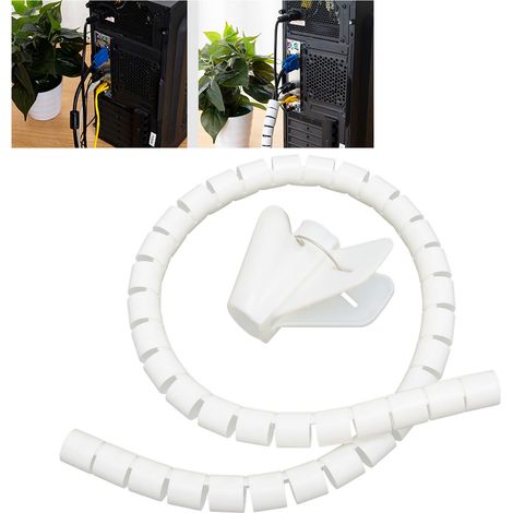 Nouveau type de gaine de gestion de câbles en plastique à enroulement spiralé, ouverte, avec clips, 10 m, Φ32 mm (1/5)