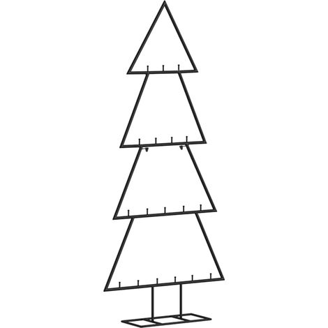 Arbre de Noël Sapin de Noël en métal pour décoration noir 90 cm (1/5)