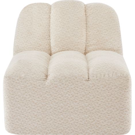 Sofa ohne Armlehnen in Beige und Weiß aus Boucléstoff, modular mit breiter Sitzfläche (1/5)